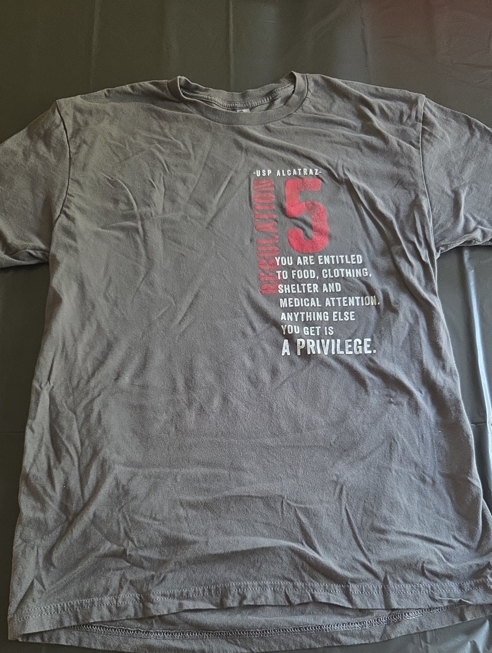 Next Level Apparel Gray Short-Sleeve Tee with Red Graphic